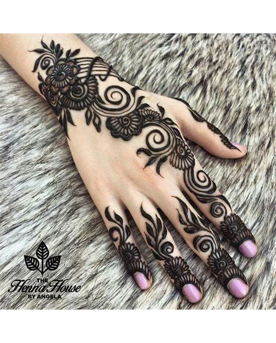 Droplet And Sunflower Lovely Arabic Mehndi Design Motif