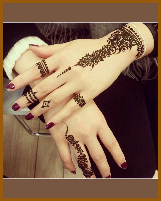 Bracelet to finger trail in khafif back hand look Khafif%20(Minimal)%20back%20hand Mehndi Design