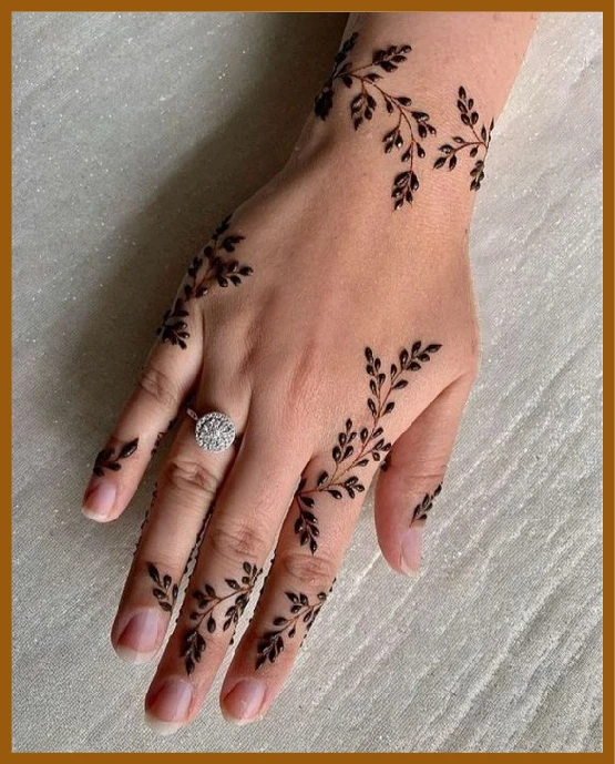 Petal twist khafif back hand mehndi