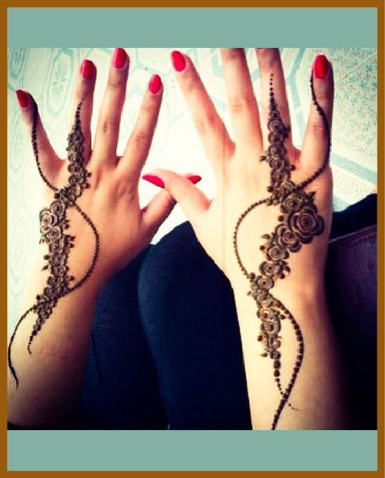 Artistic spiral netting in simple back hand mehndi Artistic spiral netting in simple back hand mehndi