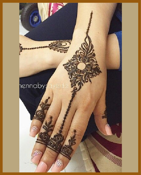 Bordered net square mandala for simple back hand mehndi Bordered net square mandala for simple back hand mehndi