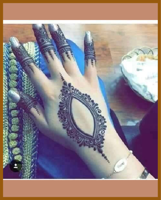 Creative diamond shaped mandala stroke in simple back hand mehndi Creative diamond shaped mandala stroke in simple back hand mehndi