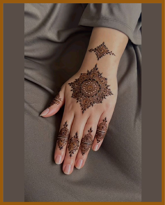 Diamond netting design for simple back hand mehndi Diamond netting design for simple back hand mehndi