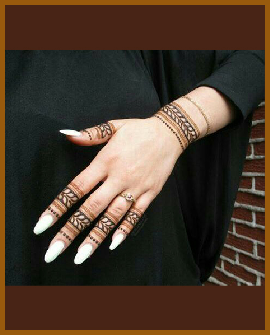 Elegant wrist and fingers net in simple back hand mehndi Elegant wrist and fingers net in simple back hand mehndi