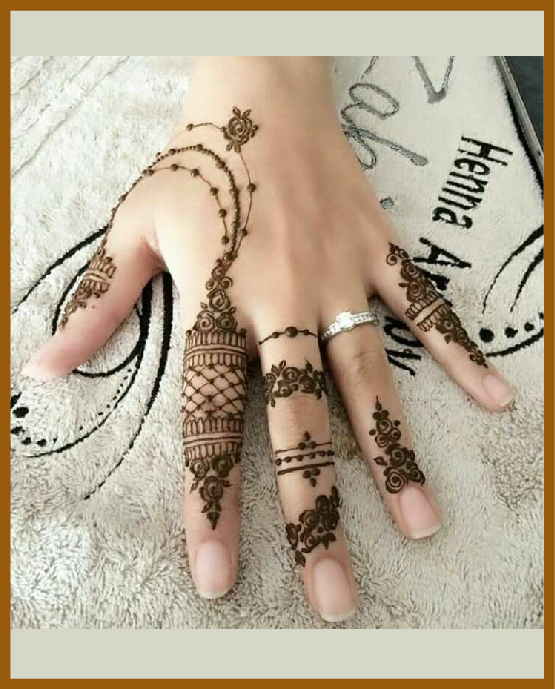 Graceful net trail in simple back hand mehndi design Graceful net trail in simple back hand mehndi design