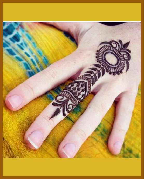 Rounded netting singal finger simple mehndi design forback hand Rounded netting singal finger simple mehndi design forback hand