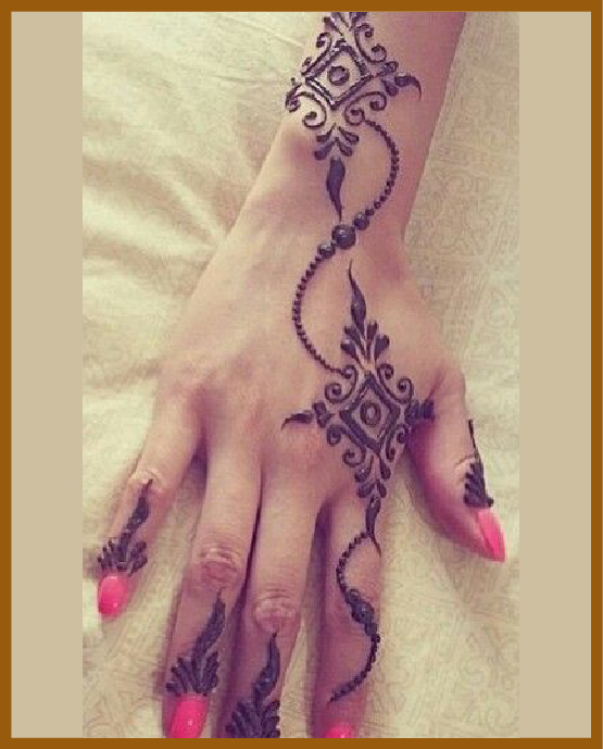 Square net in simple back hand mehndi trail Square net in simple back hand mehndi trail
