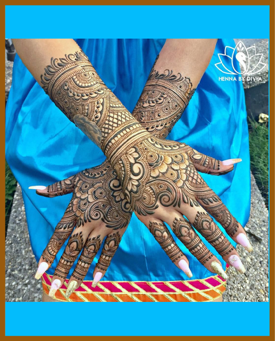 Floral fusion stylish back hand mehndi for parties Floral fusion stylish back hand mehndi for parties