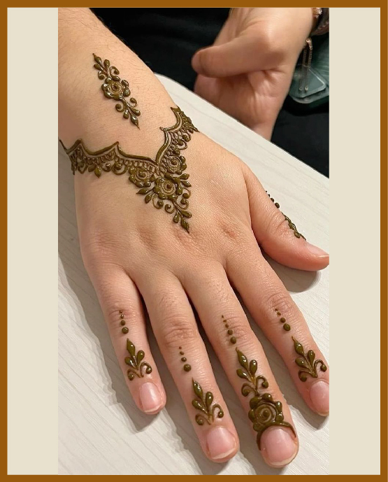 Floral bracelet back hand mehndi design aesthetic Floral bracelet back hand mehndi design aesthetic