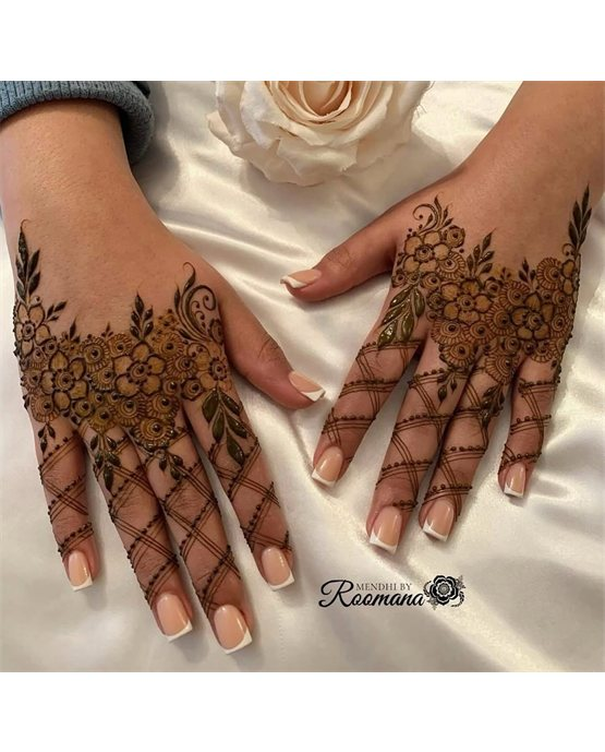 Cultural Blend Using Teardrop Back Hand Mehndi Design Cultural Blend Using Teardrop Back Hand Mehndi Design