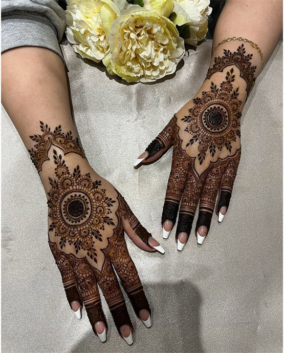 Dainty Bloom Theme Using Back Hand Mehndi Design Dainty Bloom Theme Using Back Hand Mehndi Design