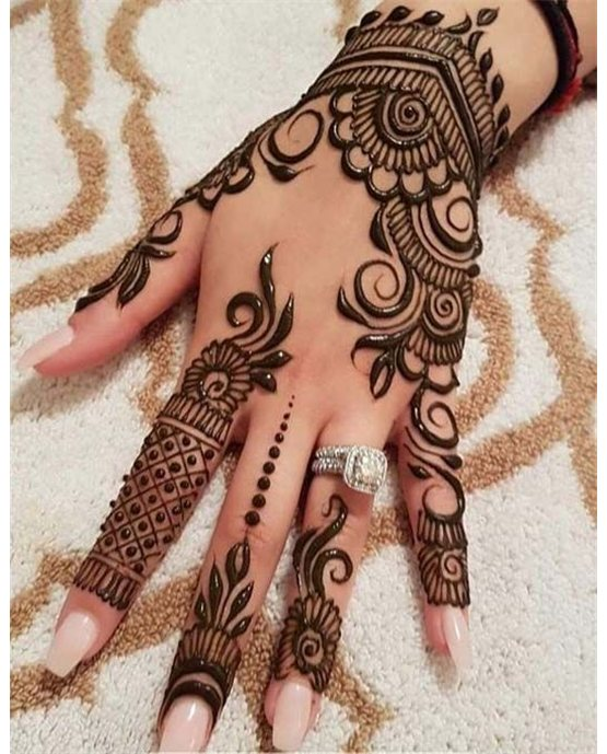 Dainty Silhouette And Hook Covering Back Hand Mehndi Design Dainty Silhouette And Hook Covering Back Hand Mehndi Design