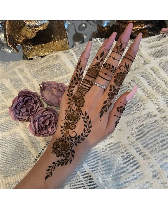 Fancy Zigzag And Grid Covering Back Hand Mehndi Design Fancy Zigzag And Grid Covering Back Hand Mehndi Design