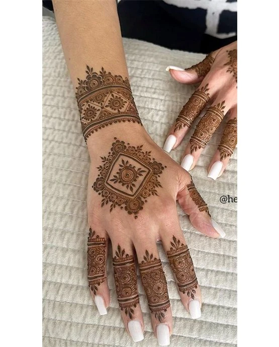 Knot Inspired Exquisite Back Hand Mehndi Design Knot Inspired Exquisite Back Hand Mehndi Design