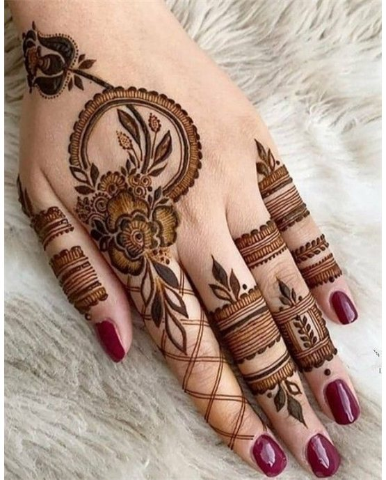 Ornate Cascade Back Hand Mehndi Design Motif Ornate Cascade Back Hand Mehndi Design Motif