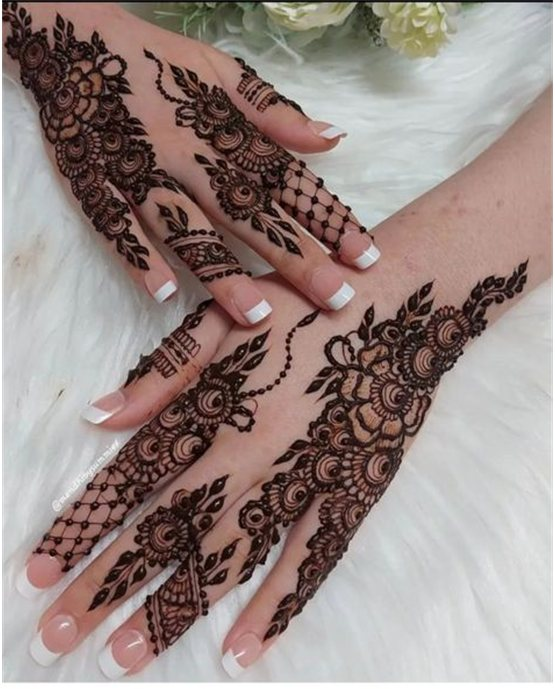 Pretty Cascade With Tile Featuring Back Hand Mehndi Design Pretty Cascade With Tile Featuring Back Hand Mehndi Design