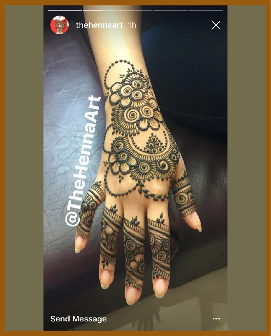 Back hand minimal chain and dots modern mehndi design Back hand minimal chain and dots modern mehndi design