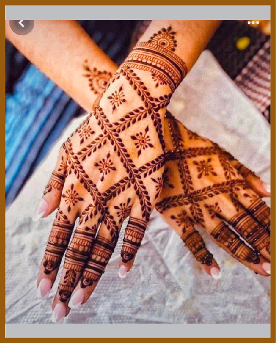 Net-line fusion in modern back hand mehndi design Net-line fusion in modern back hand mehndi design