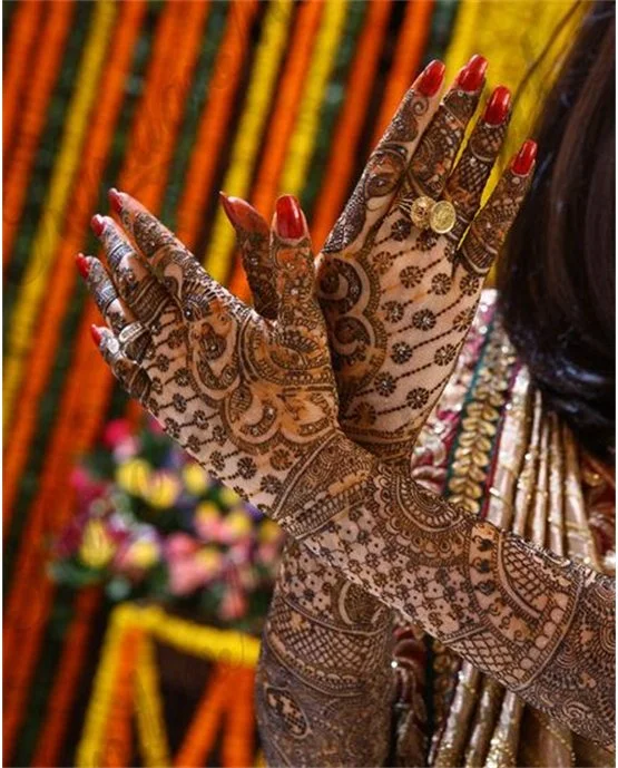 Butterfly Inspired Vibrant Bridal Mehndi Design