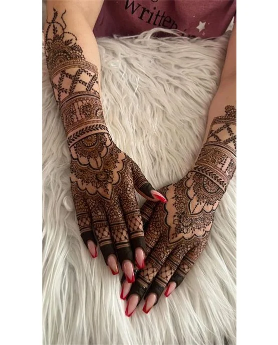 Gorgeous Paisley And Mesh Along Bridal Mehndi Design