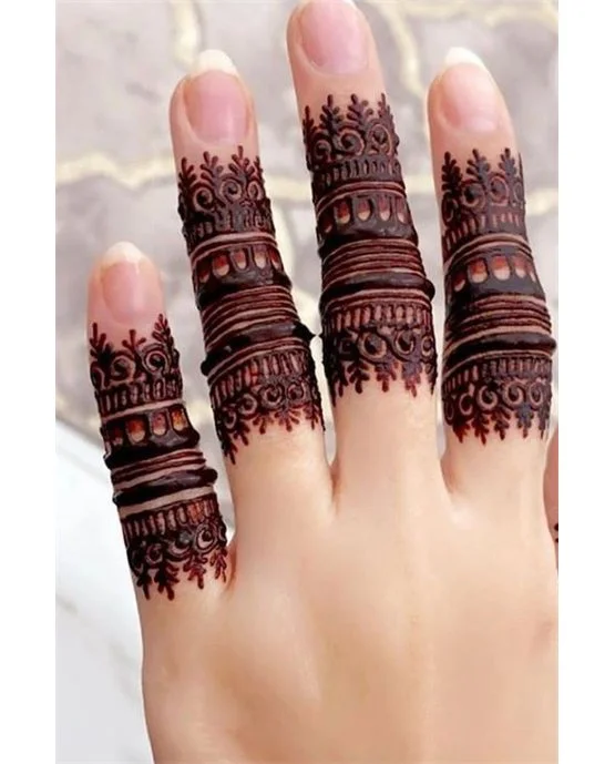 Bloom Inspired Chic Ring Finger Mehndi Design