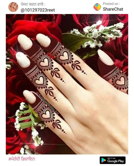 Ethnic Motif Using Plait Ring Finger Mehndi Design