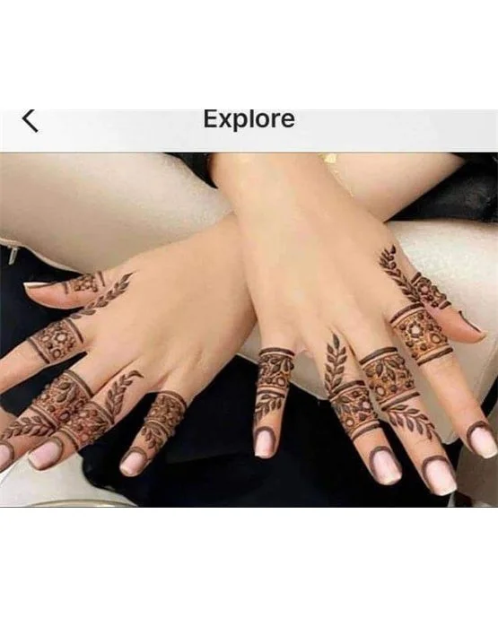 Sleek Orchid With Fusion Along Ring Finger Mehndi Design