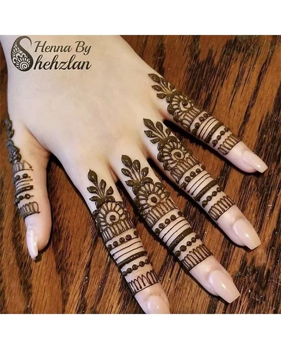 Soft Bead Ring Finger Mehndi Design Structure