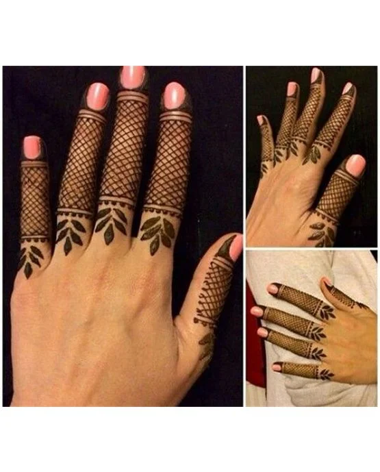 Butterfly Inspired Vibrant Royal Finger Mehndi Design