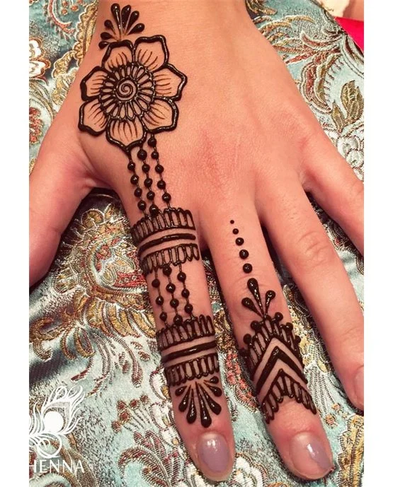 Classic Petal And Peacock Featuring Royal Finger Mehndi Design