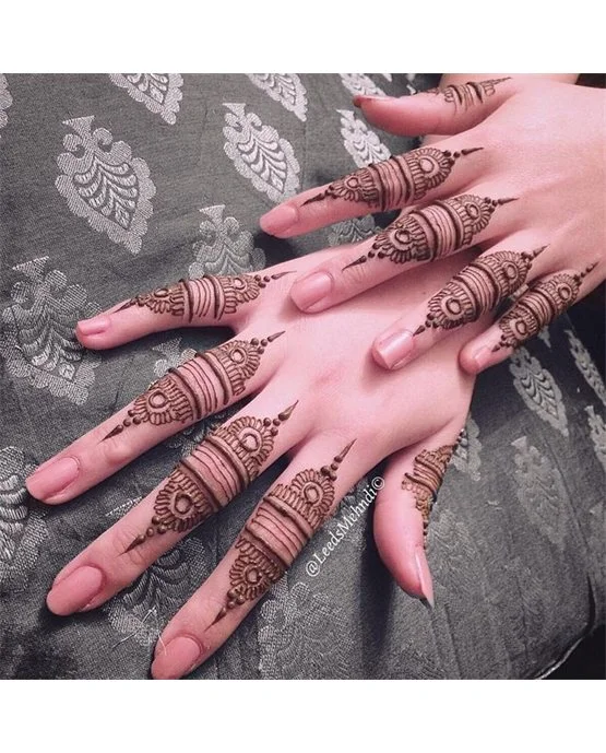 Classy Bangle Simple Finger Mehndi Design Effect