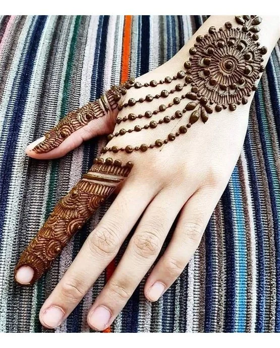 Pretty Frame Framework Using Simple Finger Mehndi Design