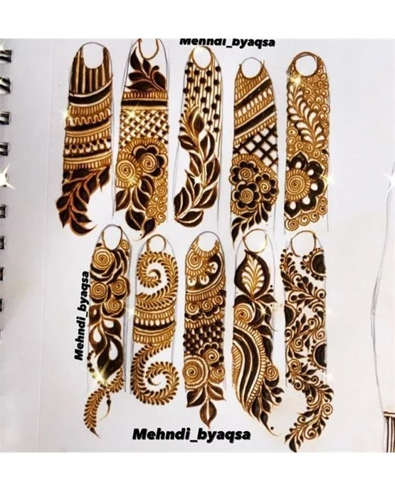 Soft Bead Simple Finger Mehndi Design Structure