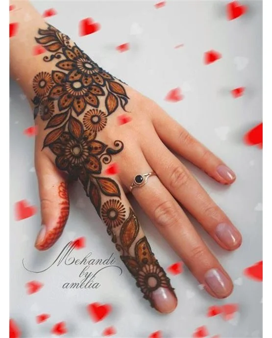 Classy Bangle Stylish Finger Mehndi Design Effect