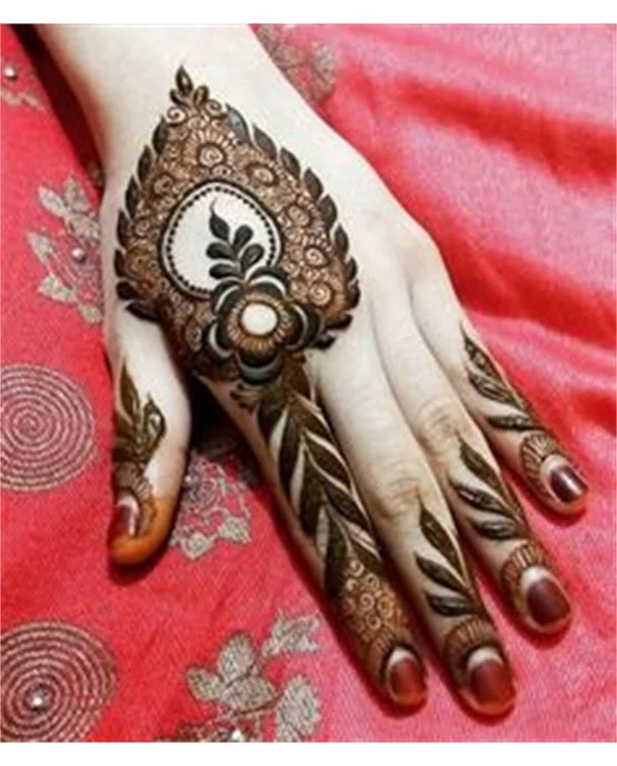 Glamorous Geometric Stylish Finger Mehndi Design Style