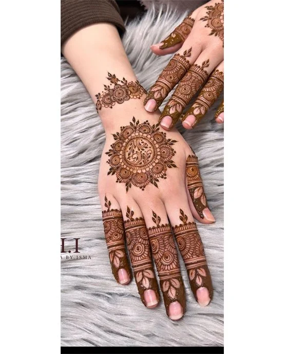 Opulent Concept Blending Into Dome Stylish Finger Mehndi Design