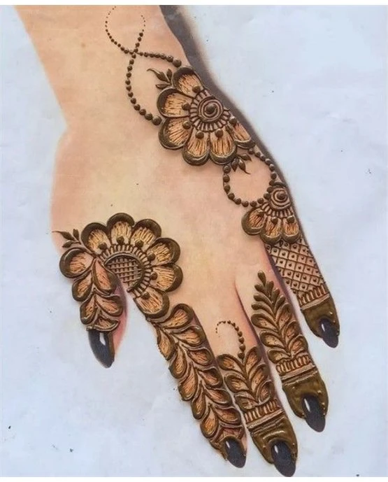 Opulent Concept Blending Into Dome Back Finger Mehndi Design Opulent Concept Blending Into Dome Back Finger Mehndi Design