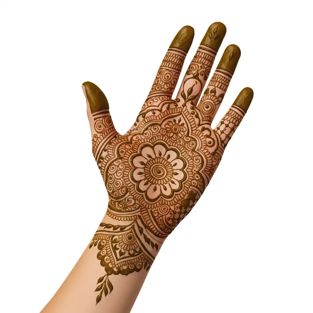 Flower tikki mehndi design 1 Flower tikki mehndi design 1