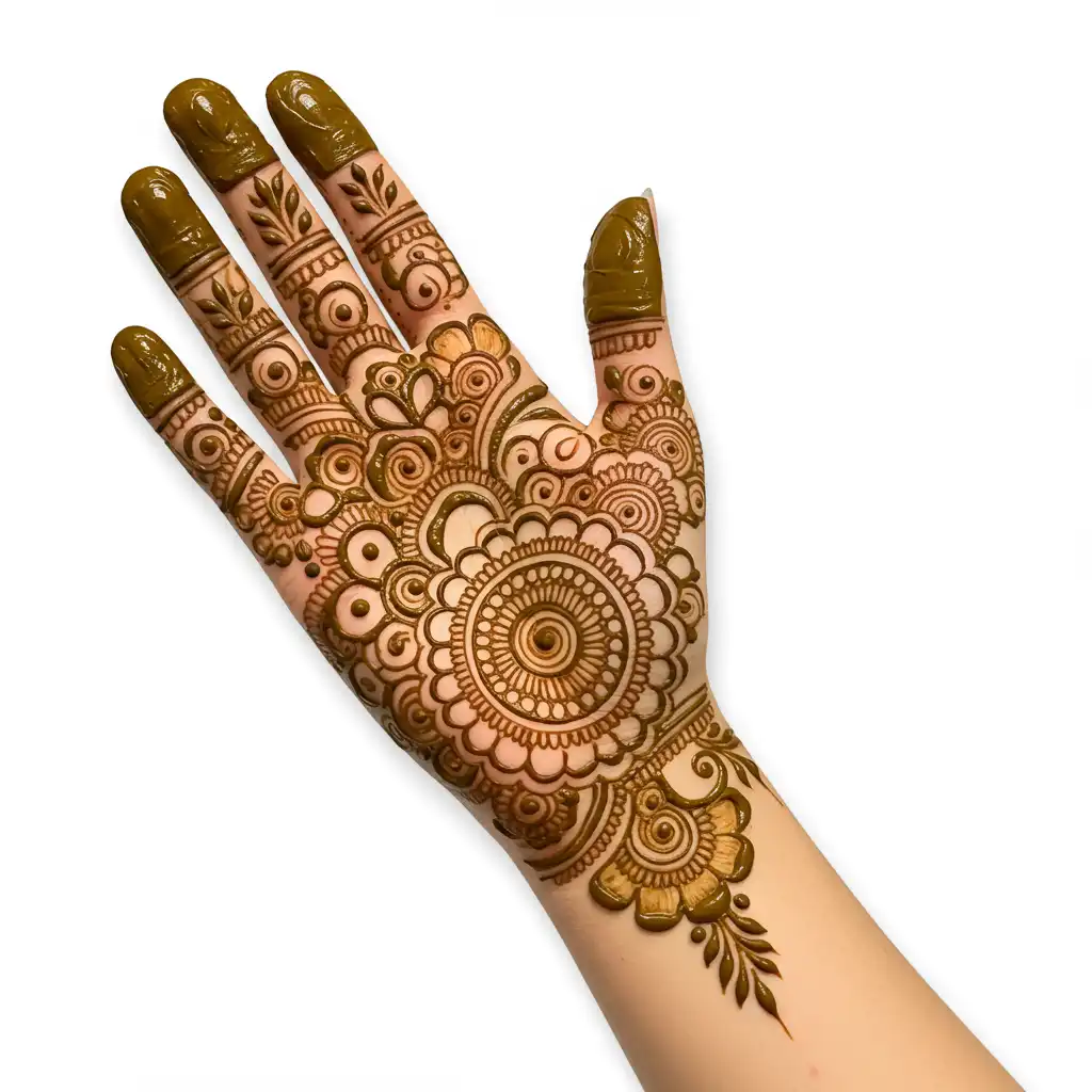 Flower tikki mehndi design 10 Flower tikki mehndi design 10