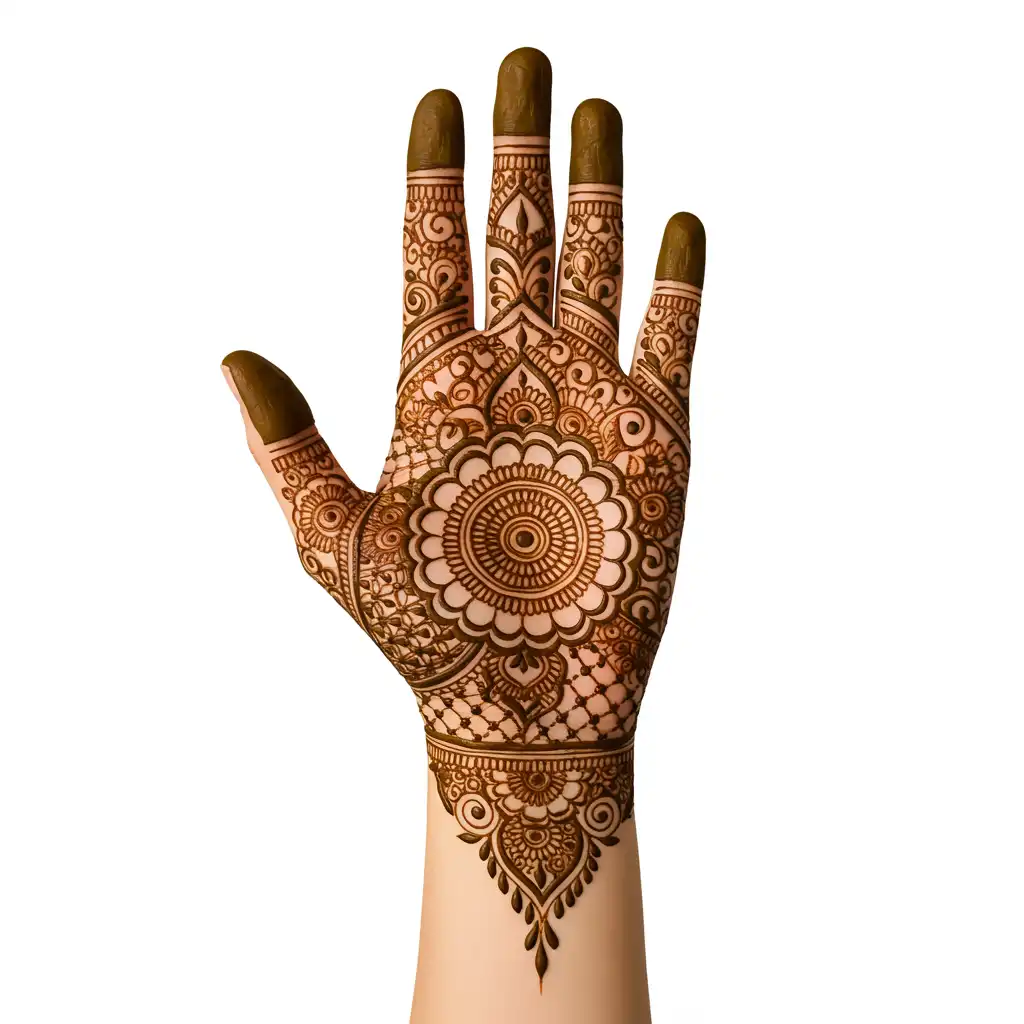 Flower tikki mehndi design 11 Flower tikki mehndi design 11