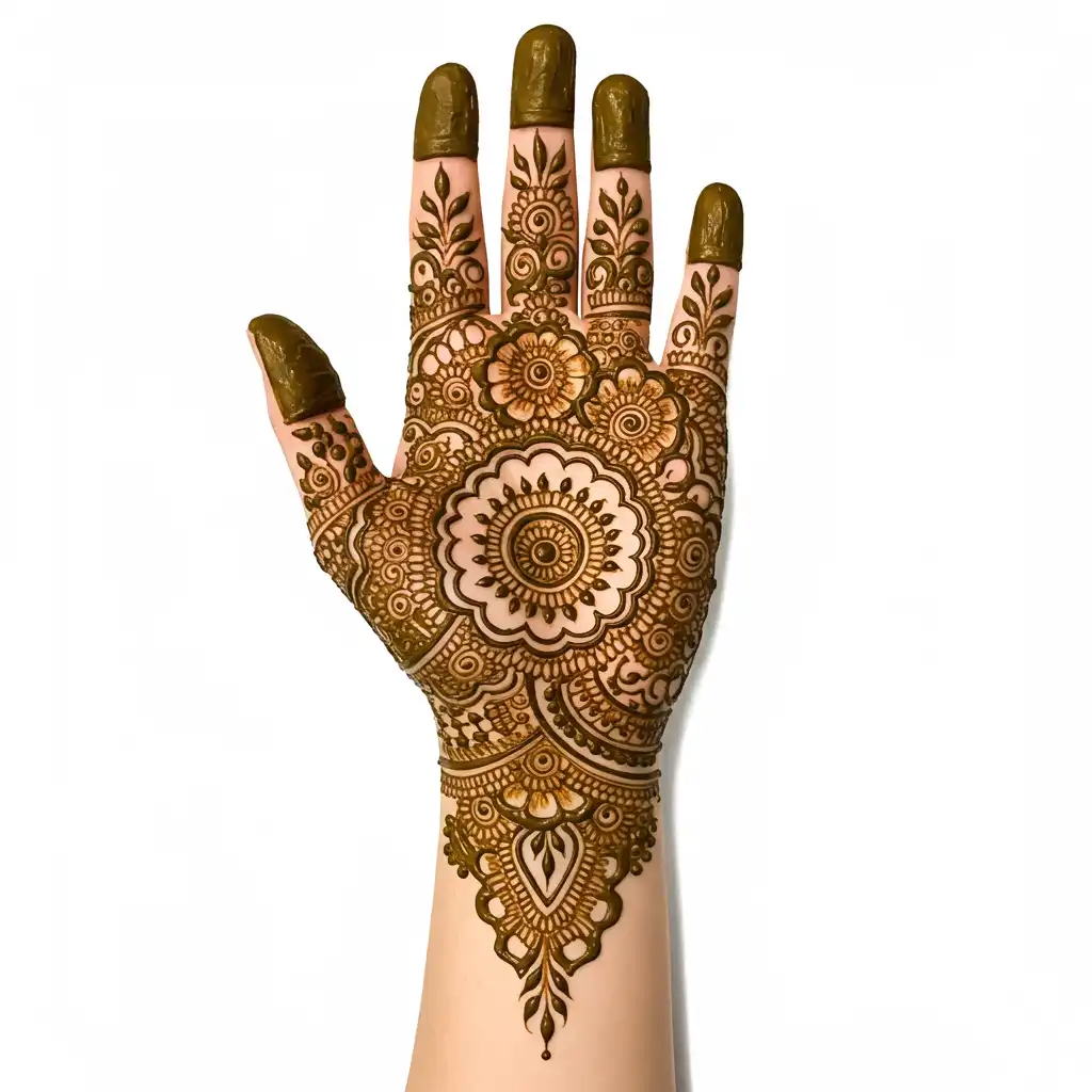 Flower tikki mehndi design 12 Flower tikki mehndi design 12