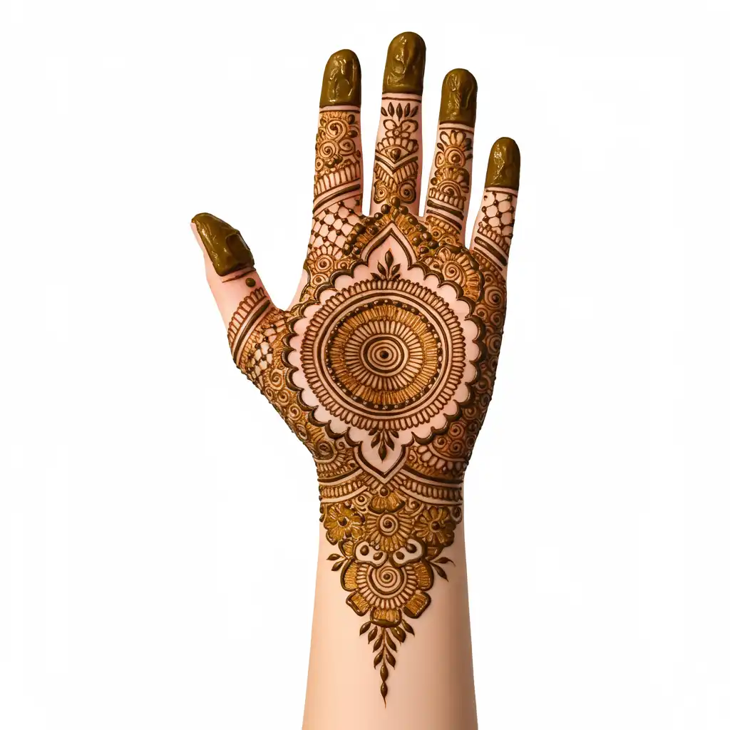 Flower tikki mehndi design 13 Flower tikki mehndi design 13