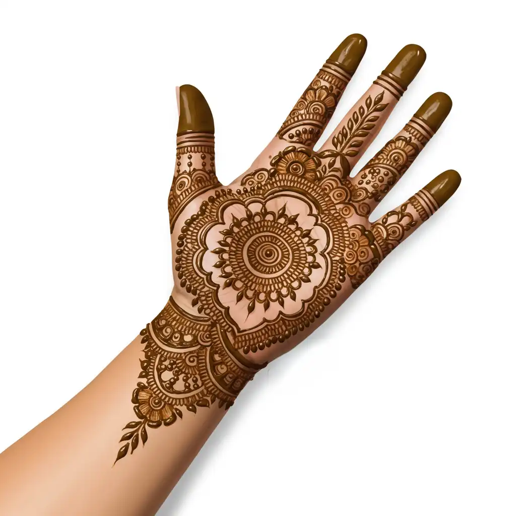 Flower tikki mehndi design 14 Flower tikki mehndi design 14