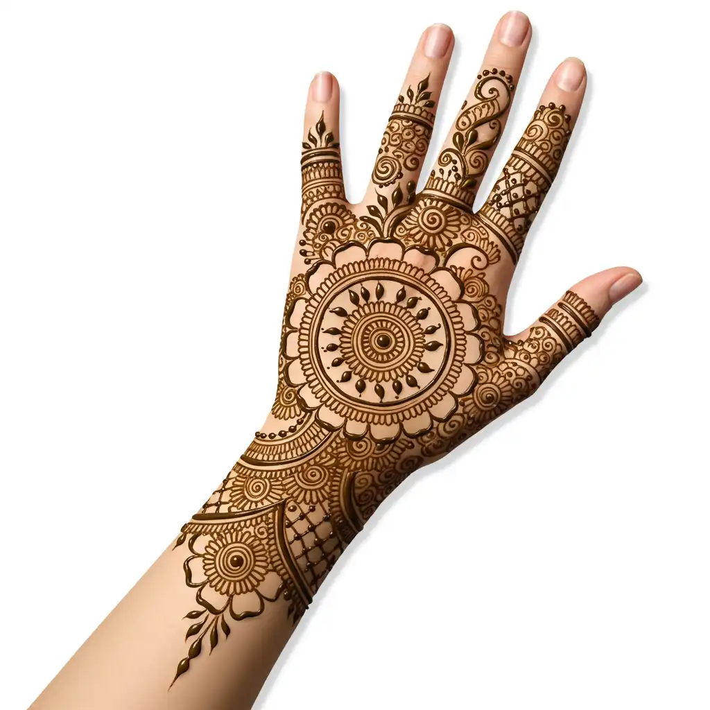 Flower tikki mehndi design 15 Flower tikki mehndi design 15