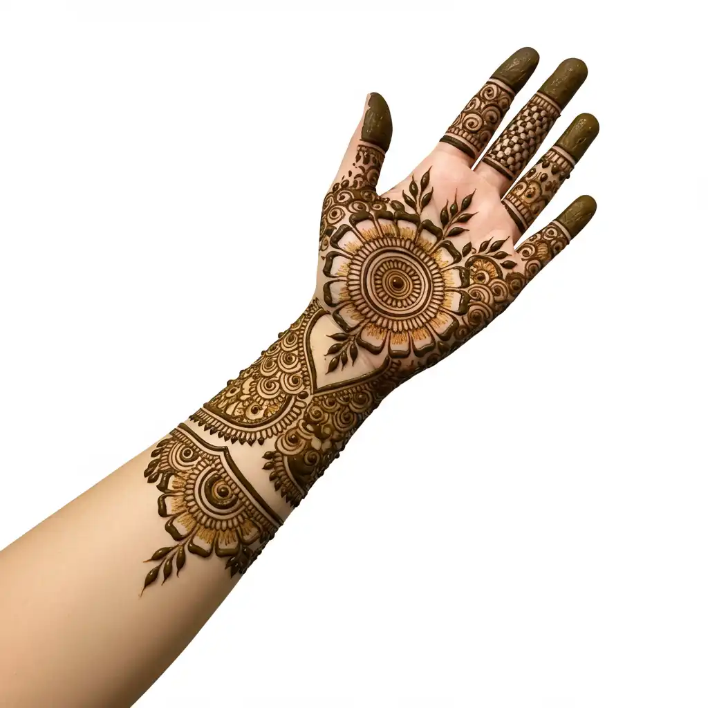 Flower tikki mehndi design 16 Flower tikki mehndi design 16