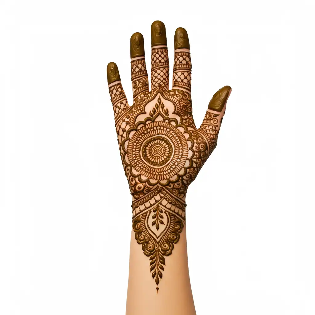 Flower tikki mehndi design 2 Flower tikki mehndi design 2