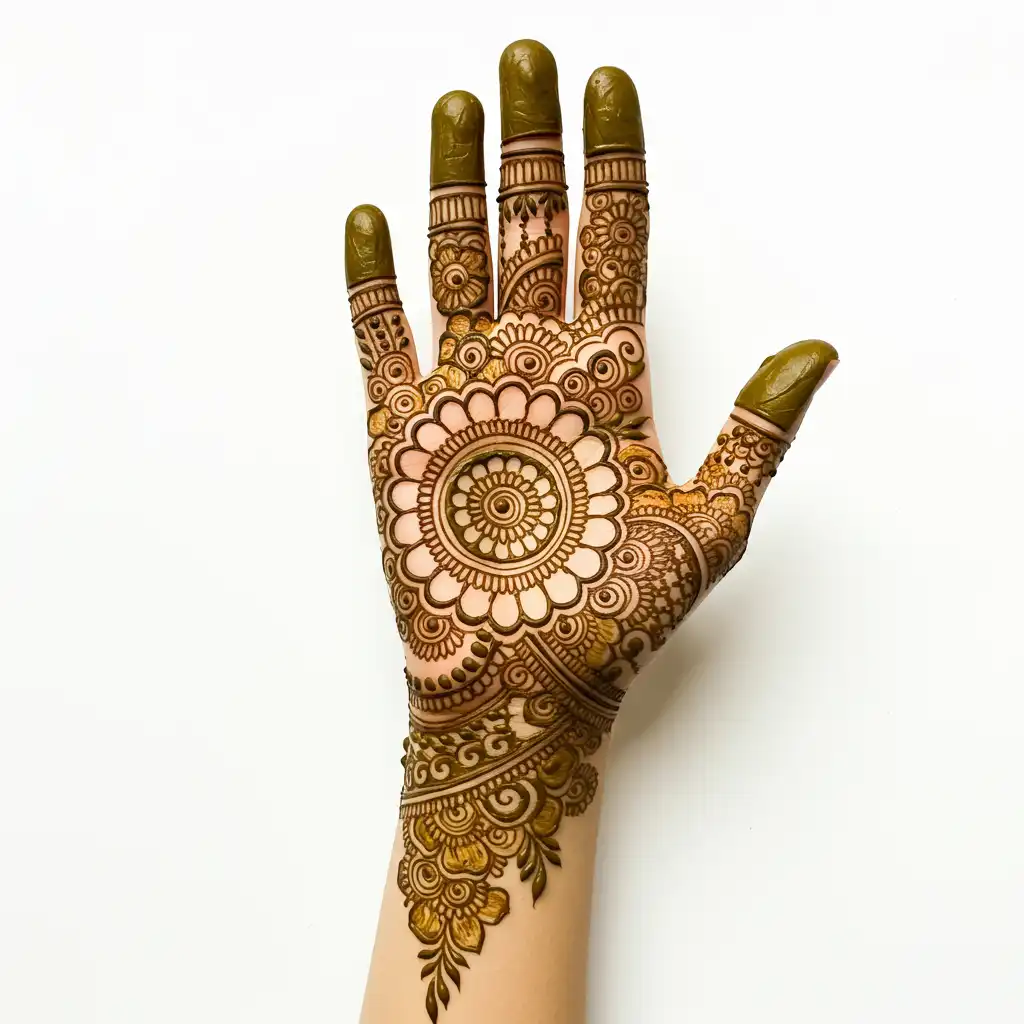 Flower tikki mehndi design 26 Flower tikki mehndi design 26