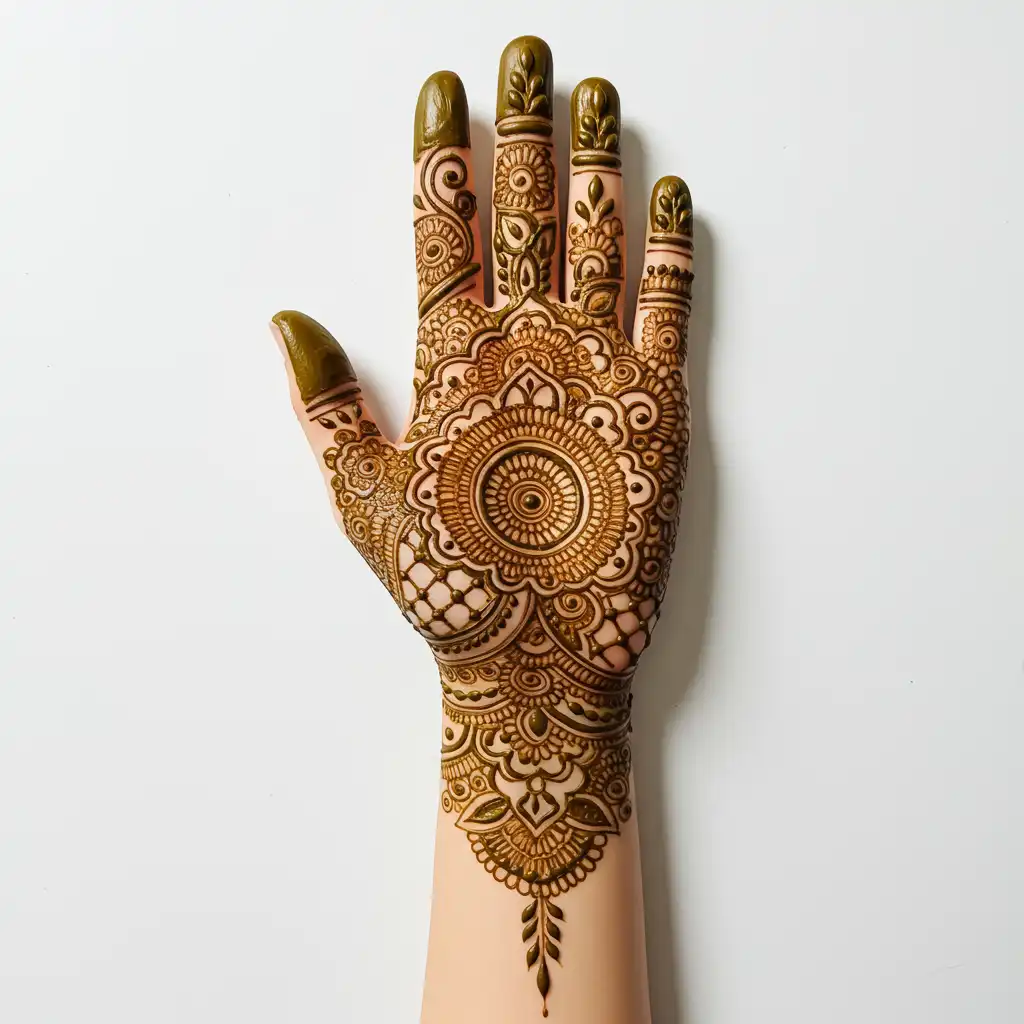 Flower tikki mehndi design 27 Flower tikki mehndi design 27