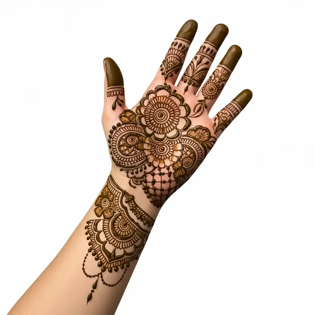 Flower tikki mehndi design 29 Flower tikki mehndi design 29