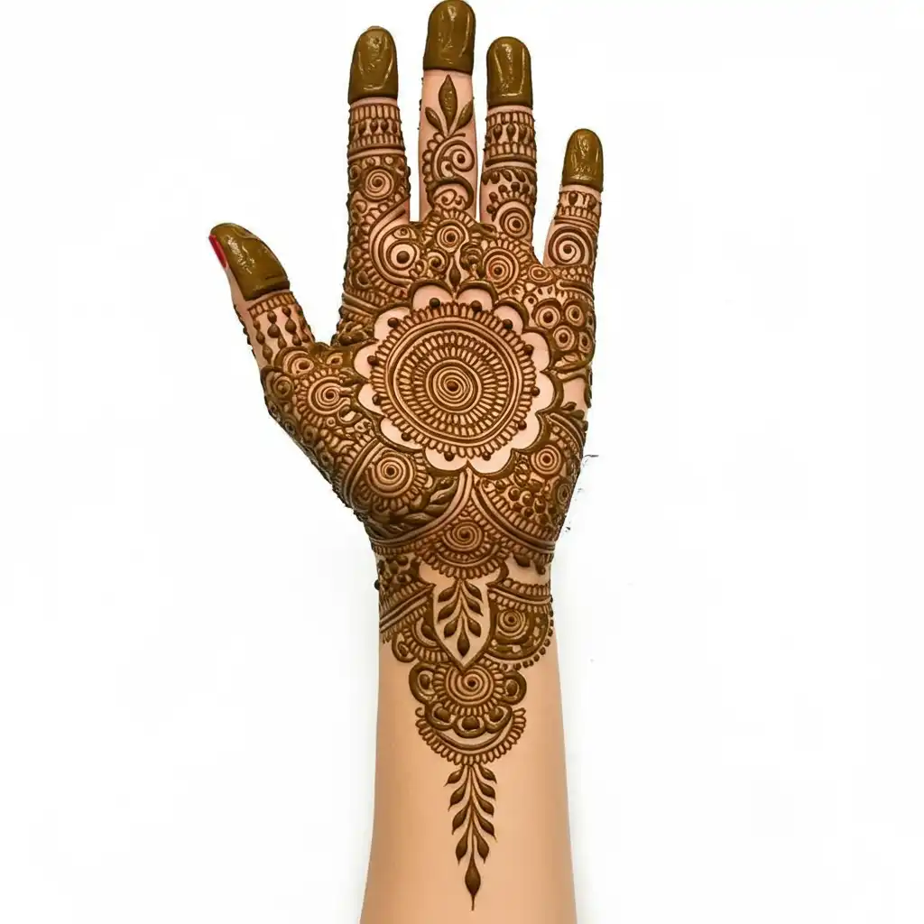 Flower tikki mehndi design 3 Flower tikki mehndi design 3